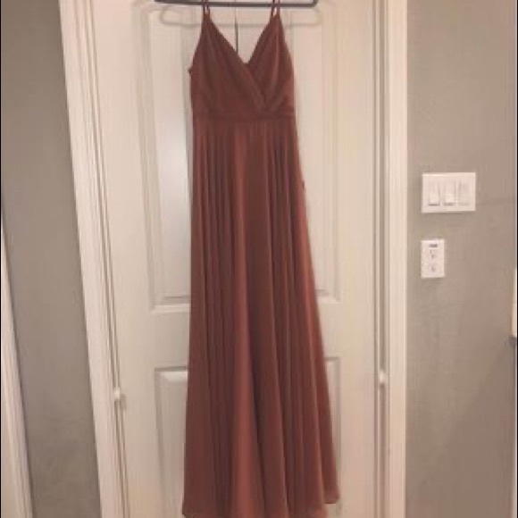 Formal Floor Length Rose Colored Dress - Picture 2 of 4